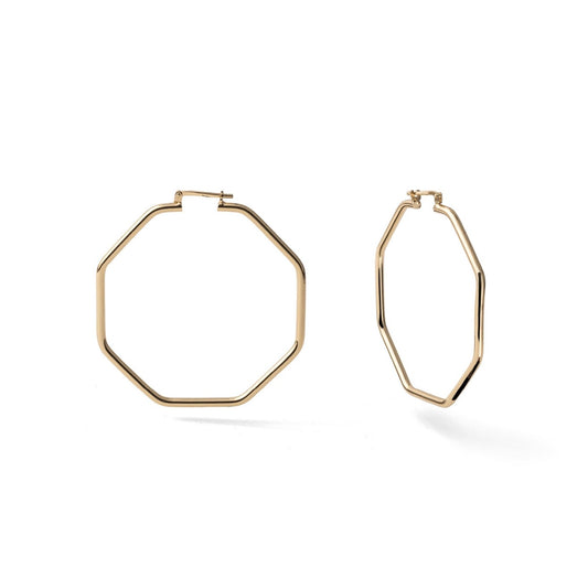 Unoaerre orecchini a cerchio ottagonale dorati