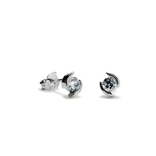Lineargent orecchini scintillanti piccoli design zircone centrale e graffette