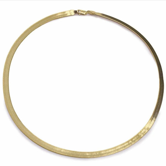 Lineargent collana corte in argento dorato design snake spesso