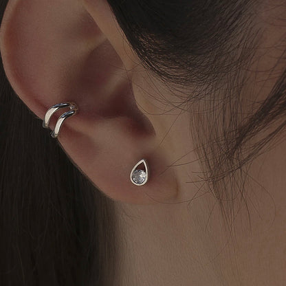 Lineargent orecchini scintillanti piccoli design a goccia e zircone centrale