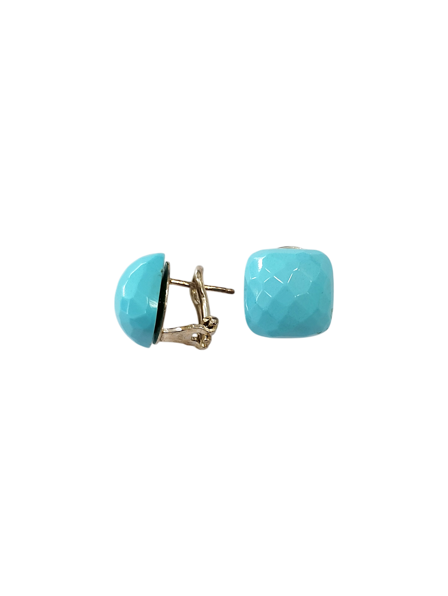 Orecchino in Turchese Ricostruito e Argento 925