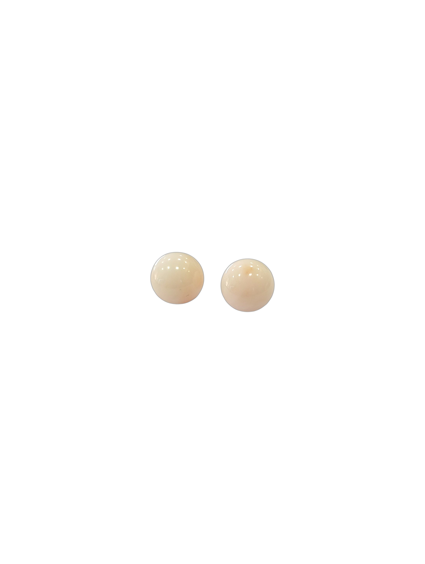 Orecchino in Corallo Rosato Bottoni mm 14 e oro 18 kt