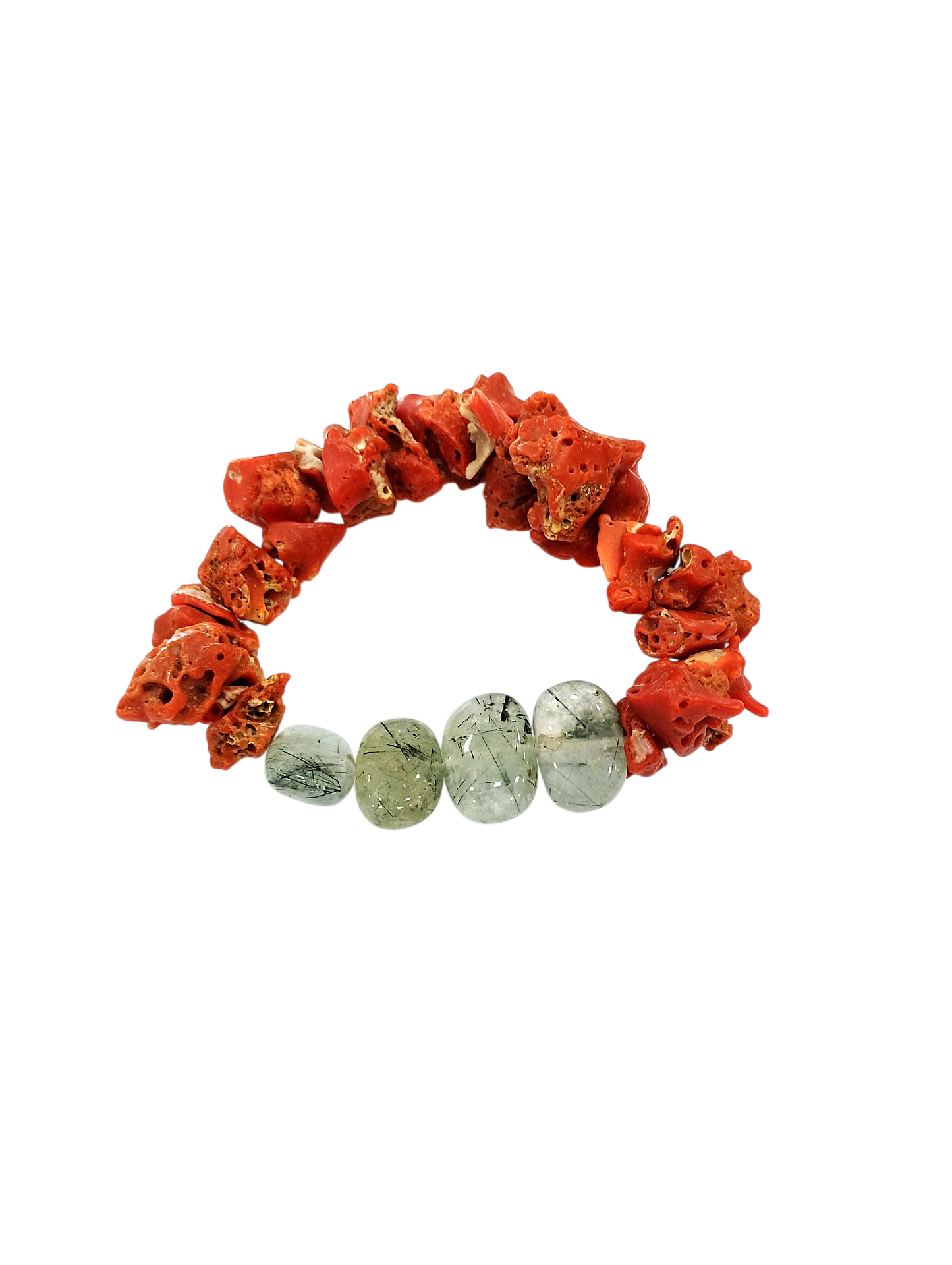 Bracciale in Corallo Mediterraneo Spezzato e Prinite  – Lavorazione Artigianale