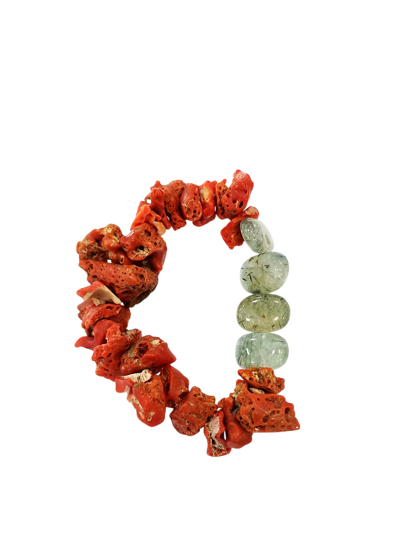 Bracciale in Corallo Mediterraneo Spezzato e Prinite  – Lavorazione Artigianale