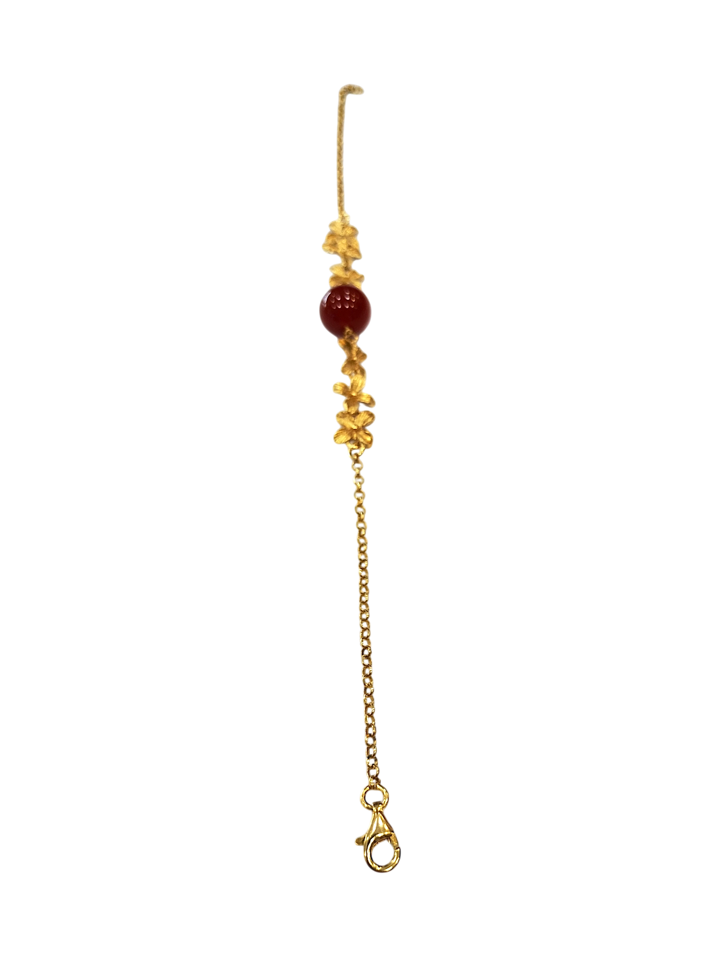 Bracciale Collezione Daphne – Argento 925 Dorato con Agata Rossa 10 mm
