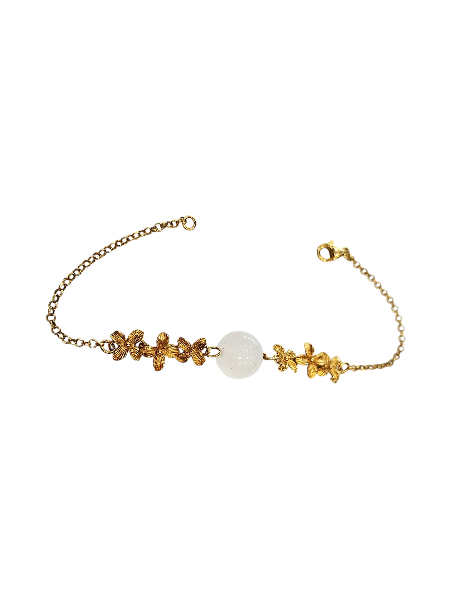 Bracciale Collezione Daphne – Argento 925 Dorato con Quarzo Rosa mm 10
