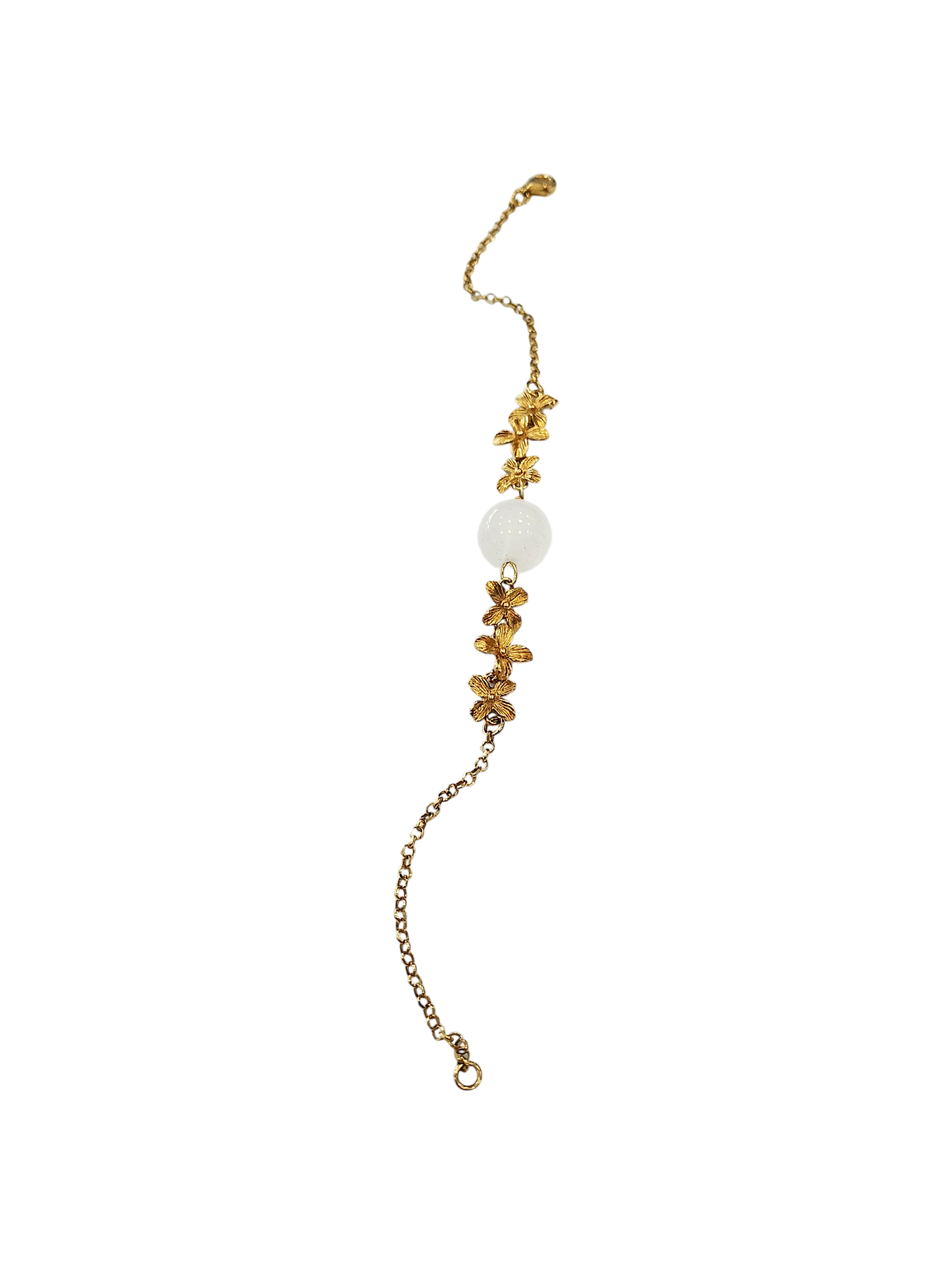 Bracciale Collezione Daphne – Argento 925 Dorato con Quarzo Rosa mm 10