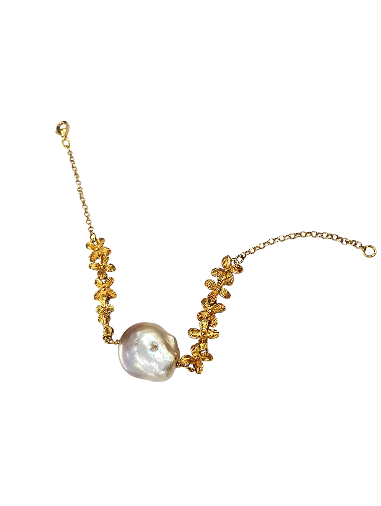 Bracciale Collezione Daphne – Argento 925 Dorato con Perla Barocca