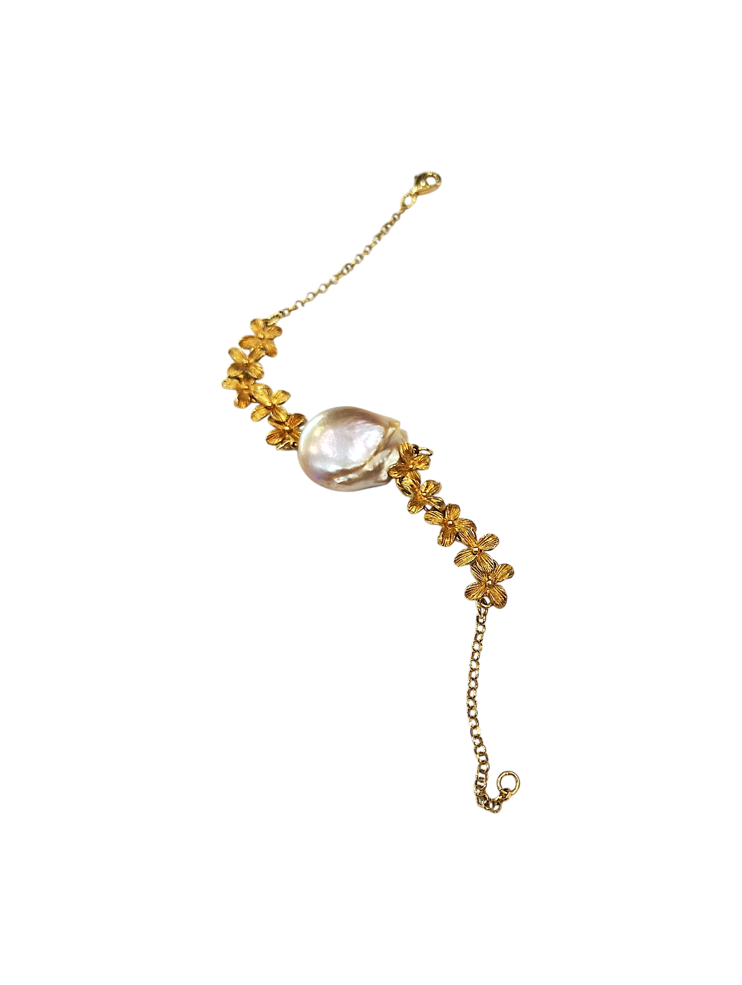 Bracciale Collezione Daphne – Argento 925 Dorato con Perla Barocca
