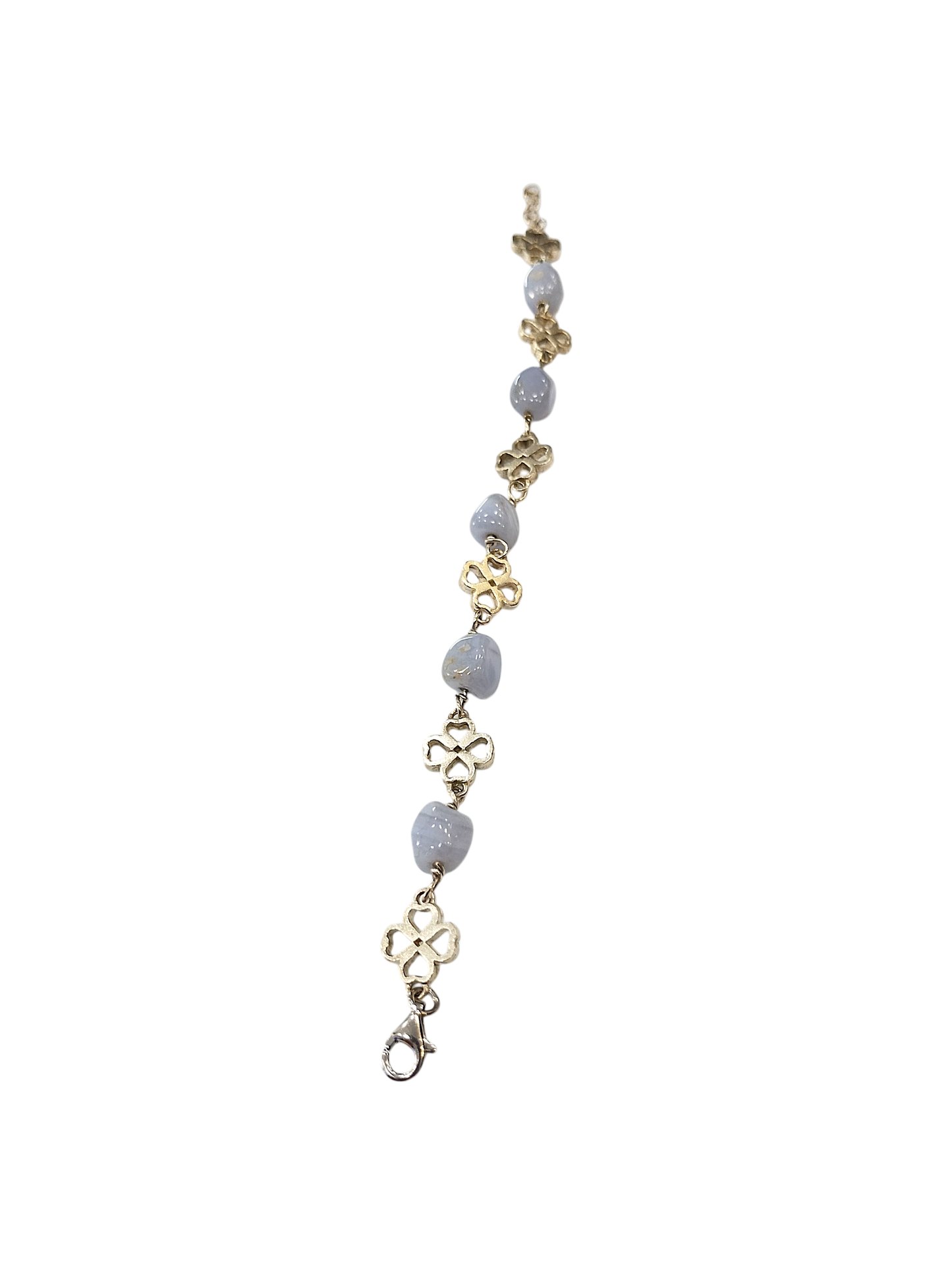 Bracciale Collezione Lucky- Quadrifoglio con calcedonio