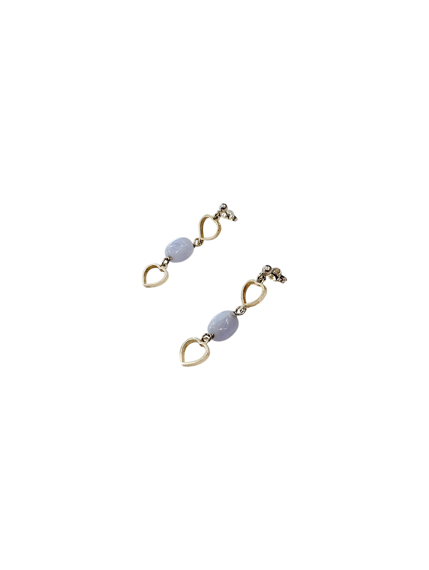 Orecchini Collezione Lucky – Argento 925, Calcedonio e Cuore