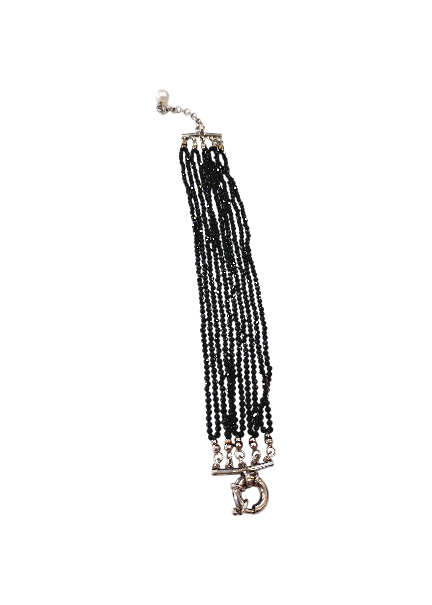 Bracciale multifili  in Cristalli Spinello mm 3 – Argento 925