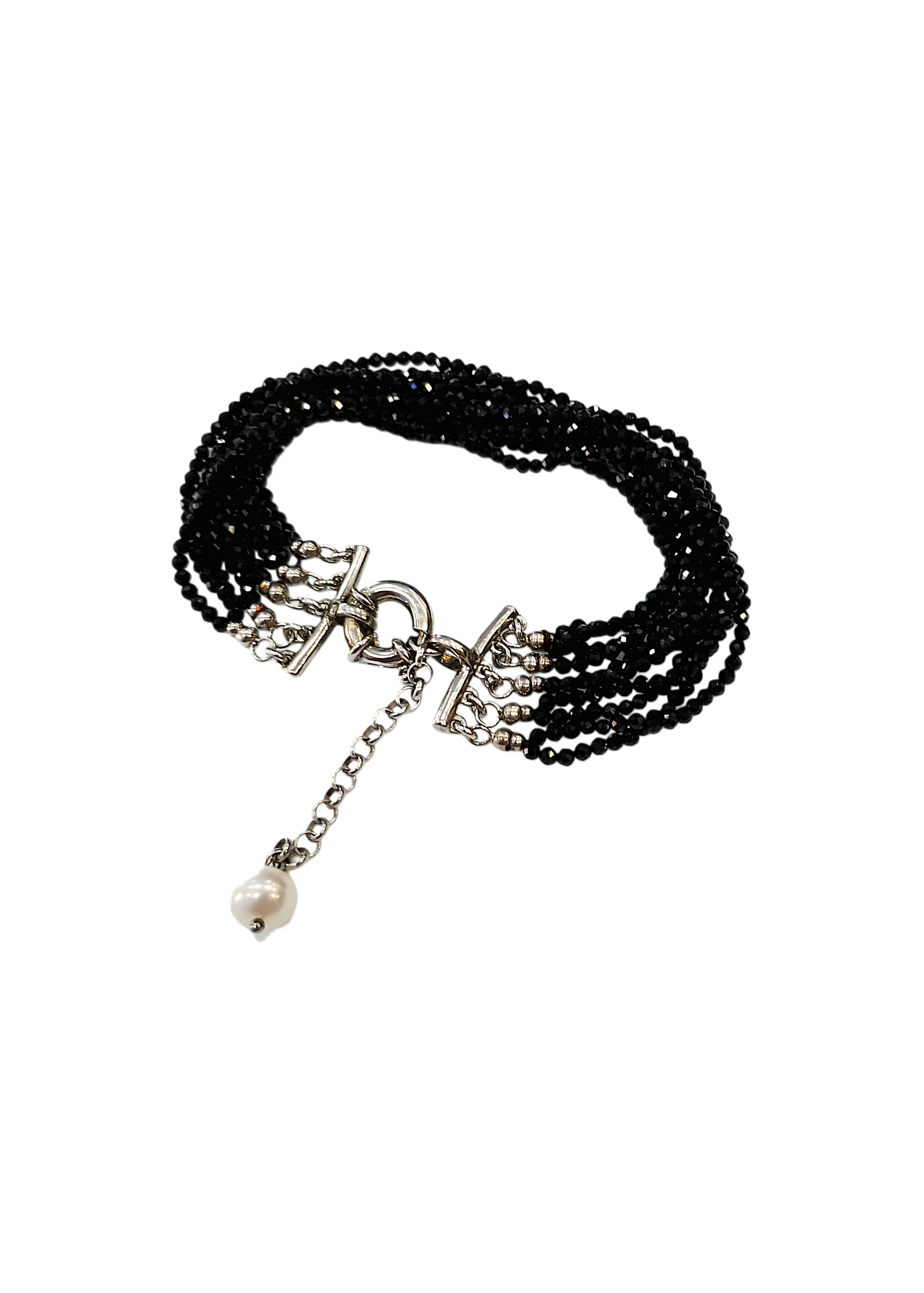 Bracciale multifili  in Cristalli Spinello mm 3 – Argento 925