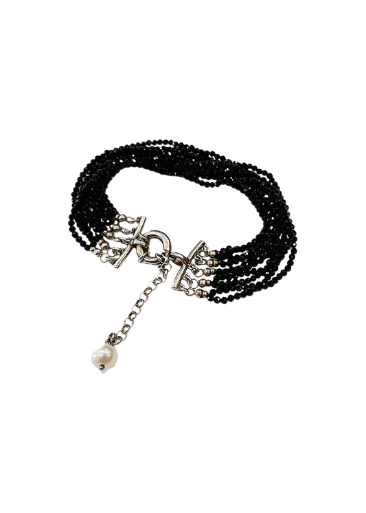 Bracciale multifili  in Cristalli Spinello mm 3 – Argento 925