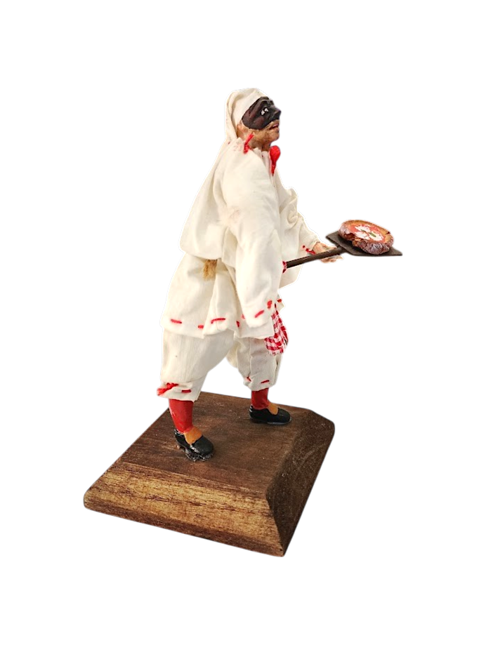 Pulcinella Pizzaiolo in Ceramica – h 16 cm