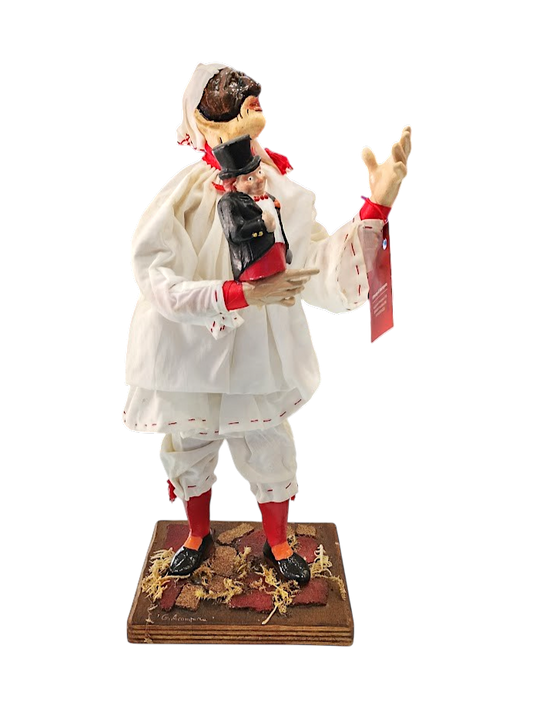 Pulcinella in Ceramica – 37 cm | con Gobbo (Scartellato)