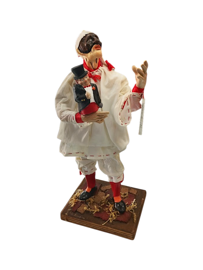 Pulcinella in Ceramica – 37 cm | con Gobbo (Scartellato)