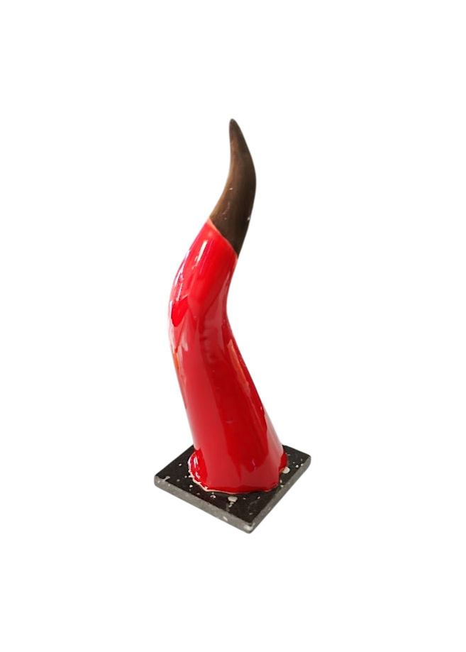Corno Scaramantico in Ceramica Rossa –  33 cm