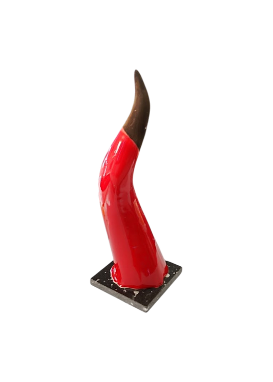 Corno Scaramantico in Ceramica Rossa –  33 cm