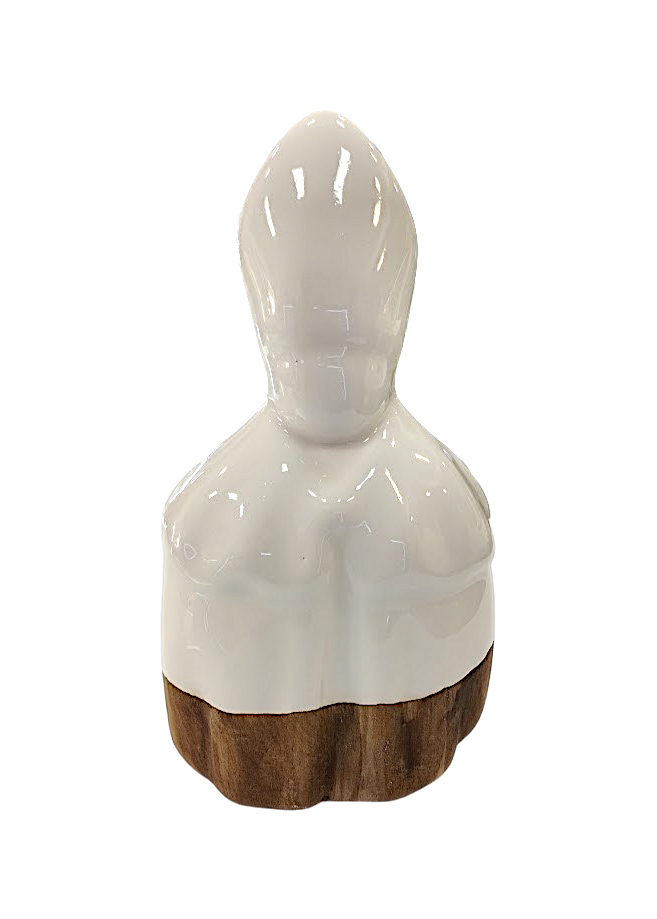 San Gennaro smaltato bianco  h.13