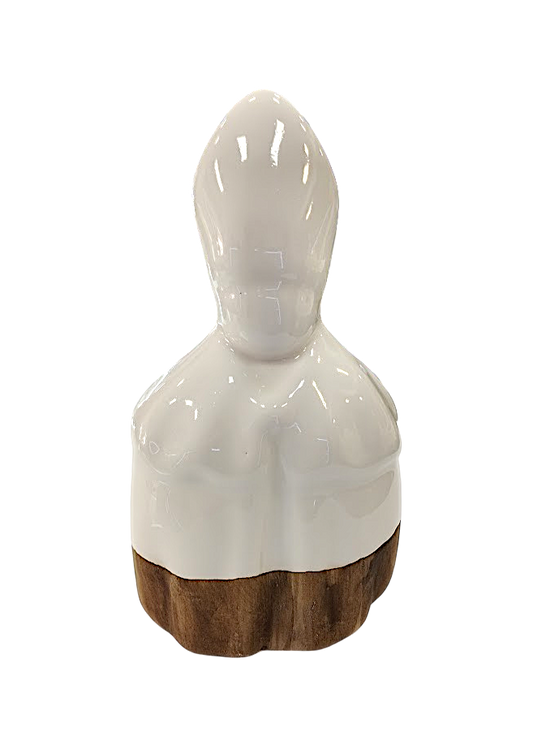 San Gennaro smaltato bianco  h.13