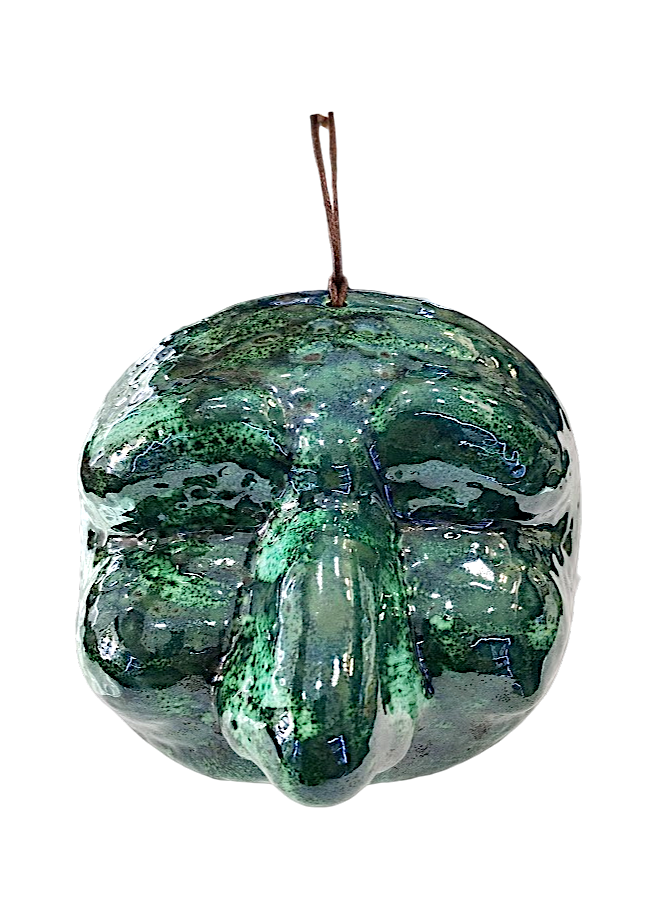 Maschera di Pulcinella – Ceramica verde petrolio | h.12