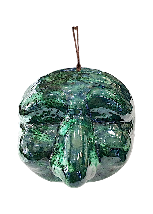Maschera di Pulcinella – Ceramica verde petrolio | h.12