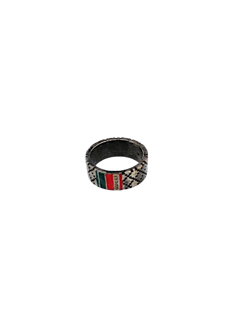 Anello Maschile Gucci Diamantissima YBC295675001014– Argento 925 Brunito, Misura 18