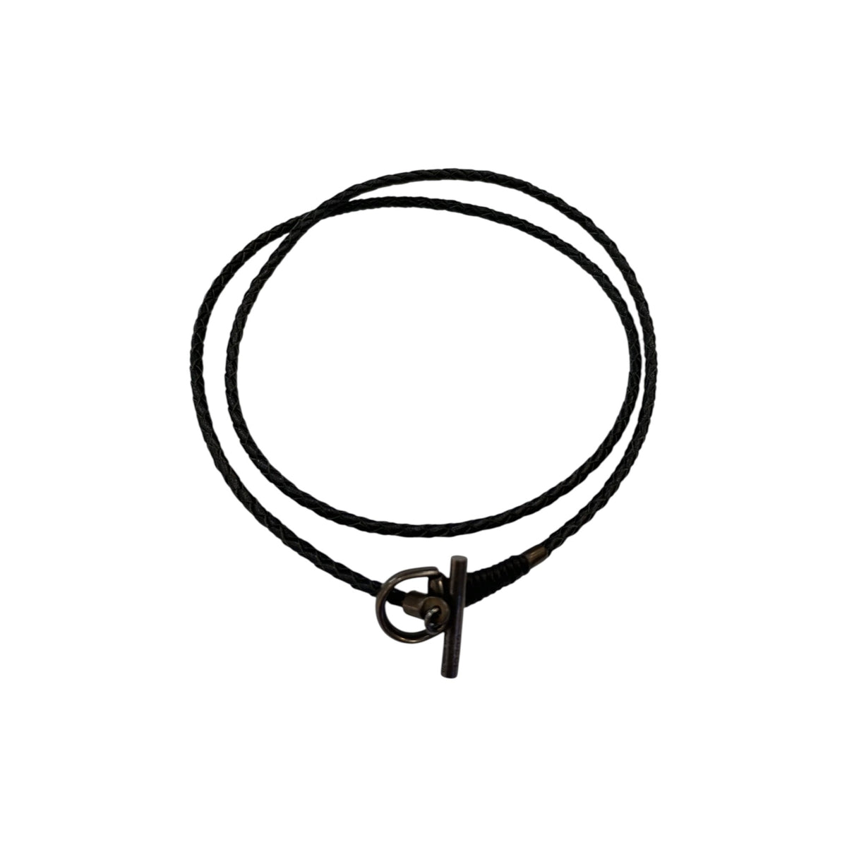 Gucci bracciale in argento e pelle nera