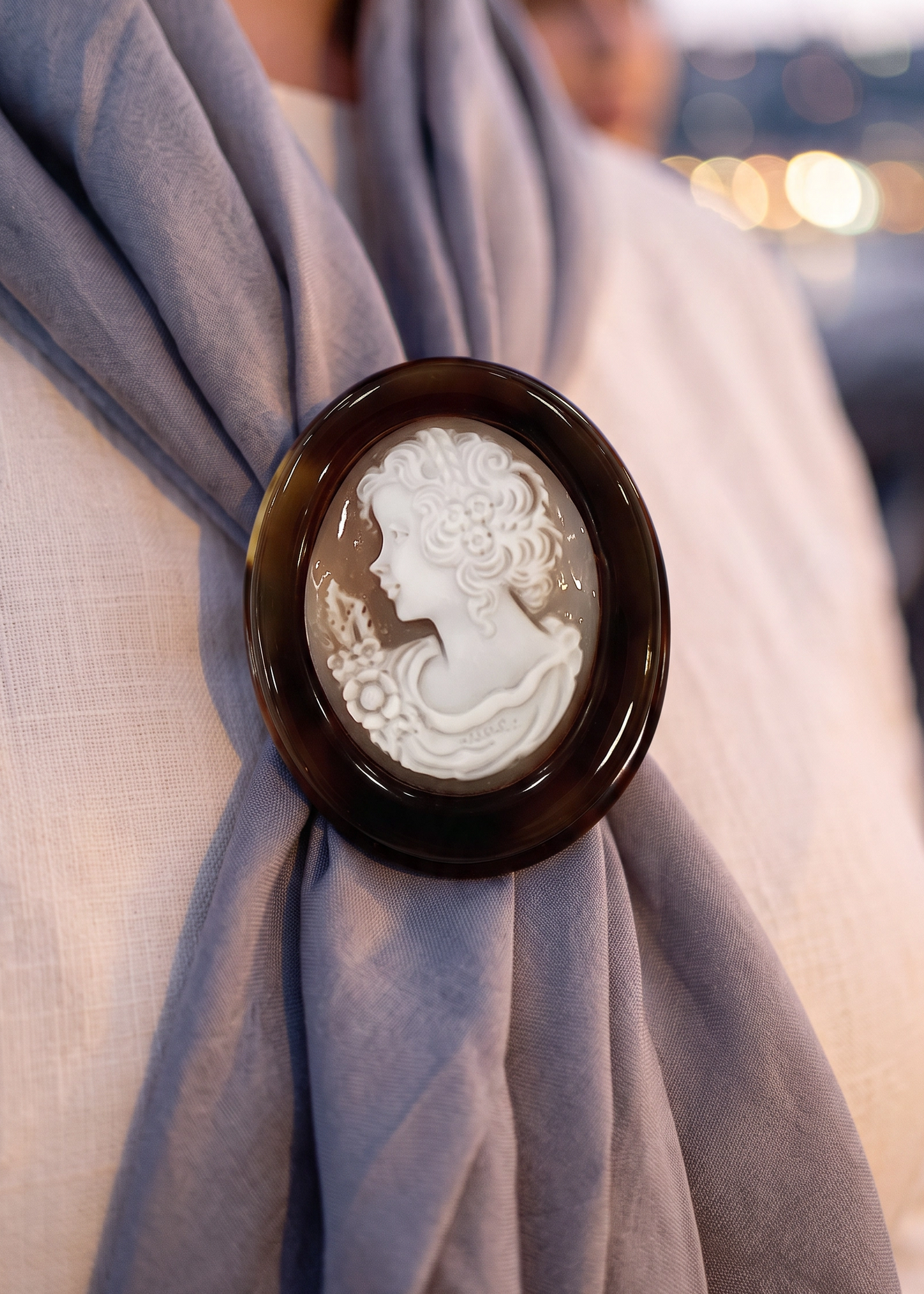 Cameo in Conchiglia Sardonica 30 mm con base di Tataruga mm 40 e Argento 925