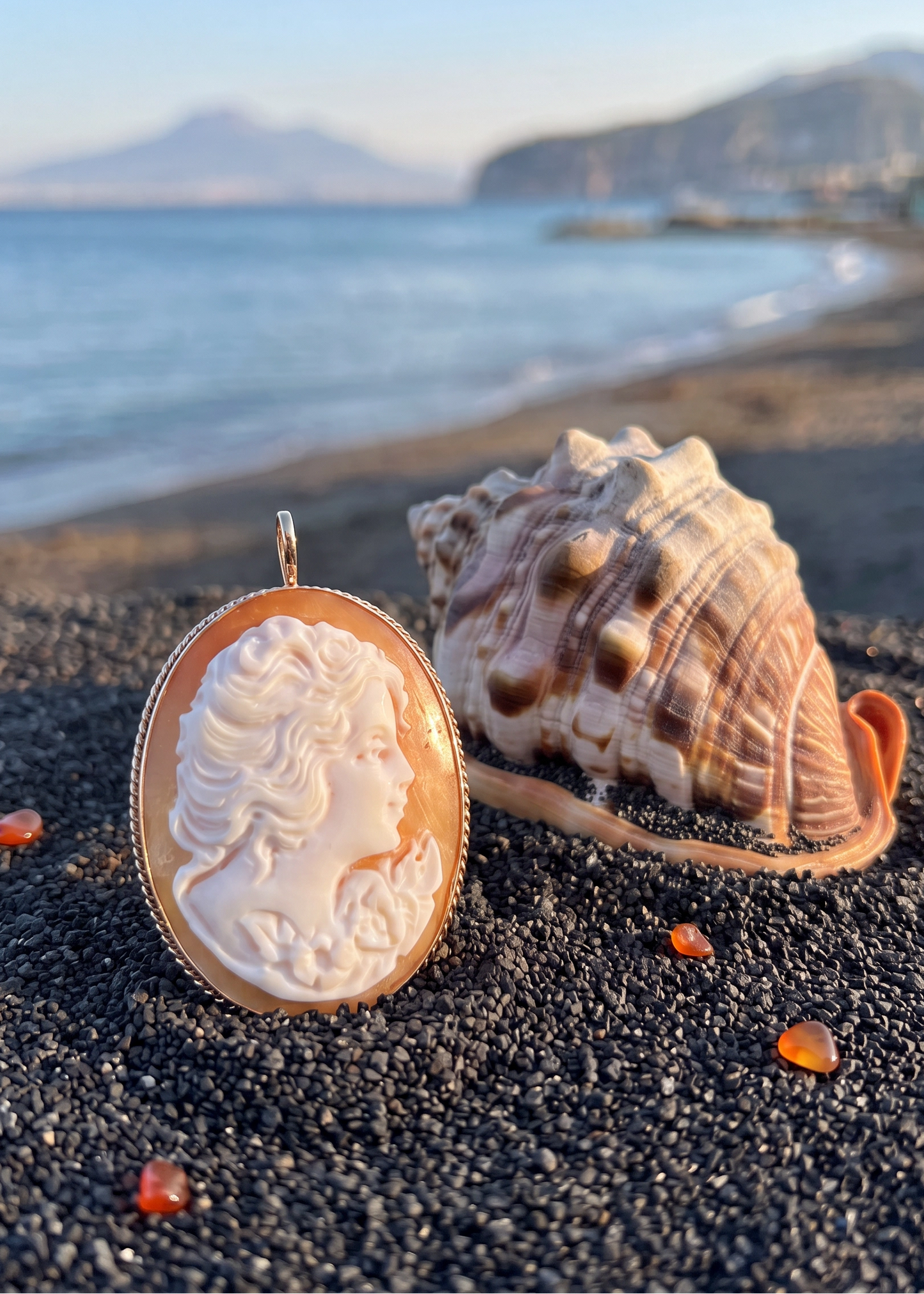 Cameo in Conchiglia Corneola 35 mm – Argento 925