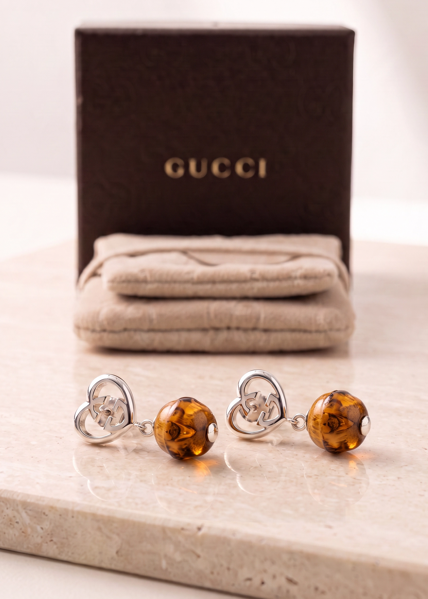Gucci – Orecchini Collezione Bamboo Modello YBD272796001 – Argento 925 e Perle di Bambù