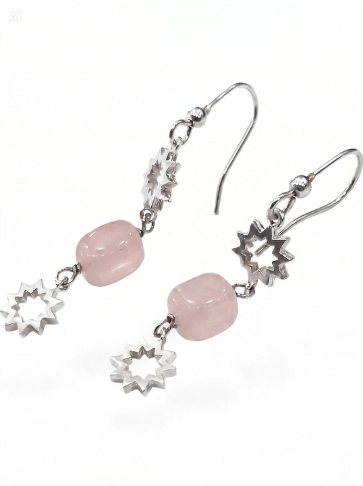 Orecchini Collezione Lucky – Argento 925,Quarzo Rosa e Sole