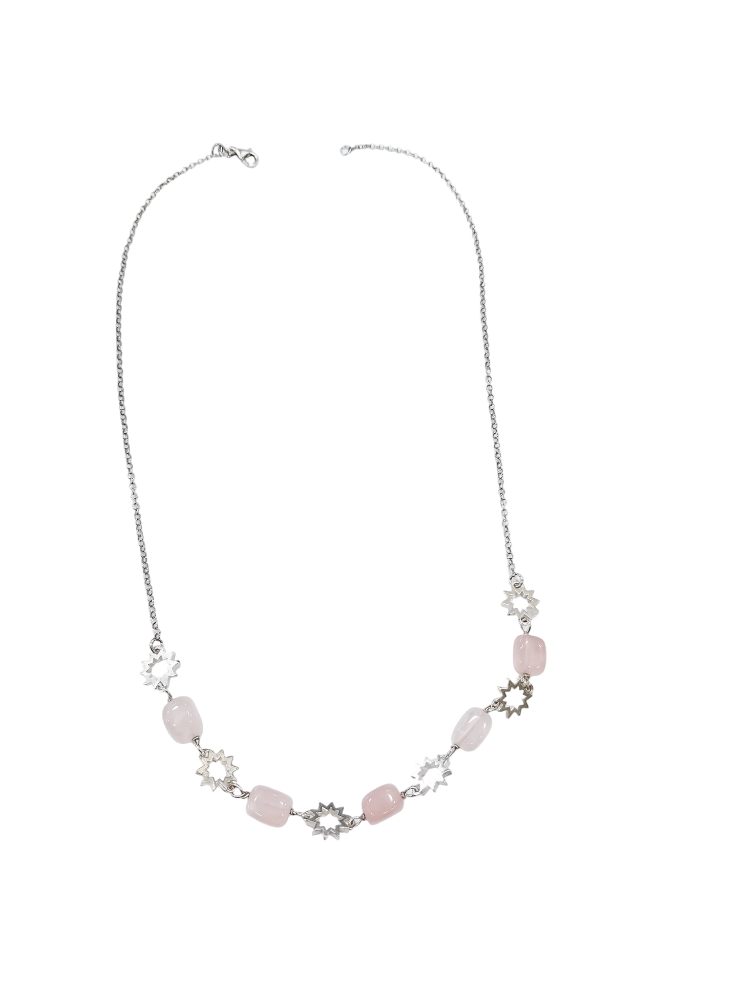 Collana Collezione Lucky Sole– Quarzo Rosa- Argento 925 – cm 45