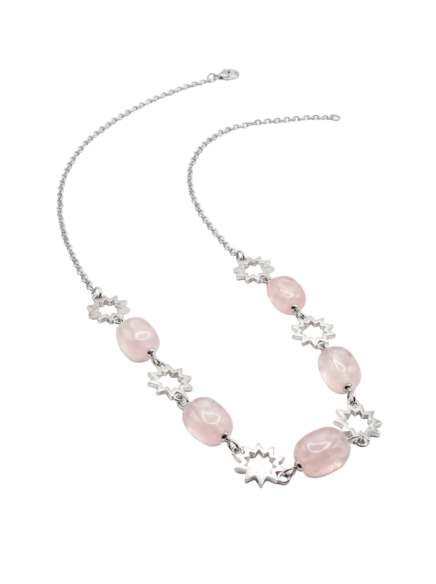 Collana Collezione Lucky Sole– Quarzo Rosa- Argento 925 – cm 45