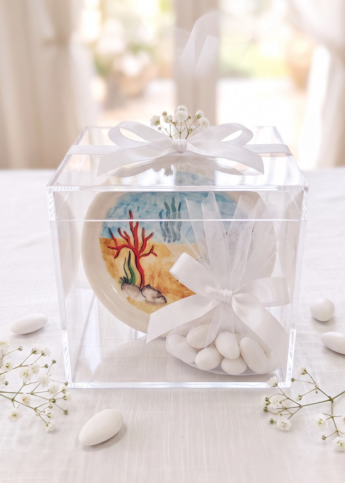 Piattino in Ceramica Decorato – Fondo Marino | 12 cm