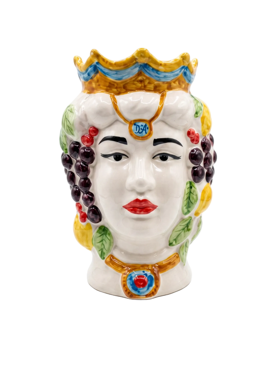Testa di Moro in Ceramica Bianca – 18 cm