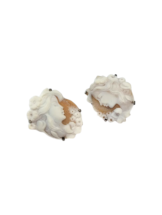 Orecchini in Cameo Sardonico Sfioccati – Montatura in Argento 925
