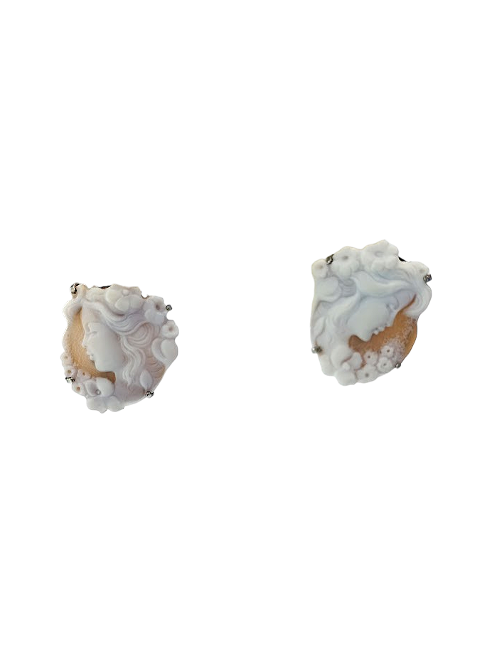 Orecchini in Cameo Sardonico Sfioccati – Montatura in Argento 925
