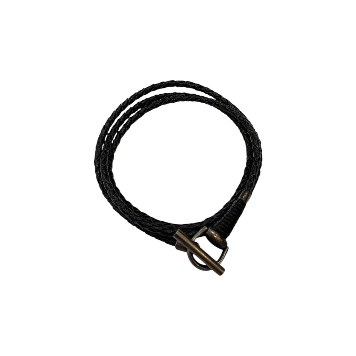 Gucci bracciale in argento e pelle nera